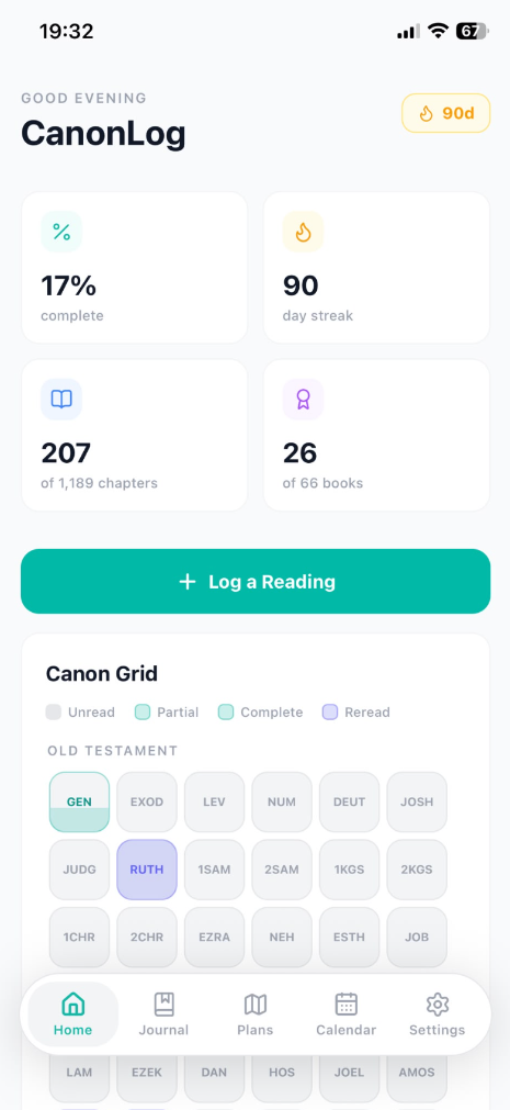 CanonLog App - home screen